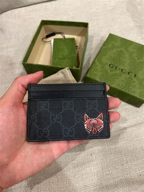 gucci card holder wolf|Gucci card holder men's selfridges.